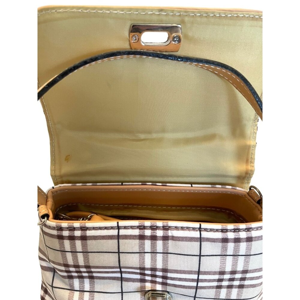 Crossbody Purse Shoulder Strap Adjustable Brown Plaid Satchel Organizer Handbag - Picture 11 of 12